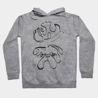 Abstract Line English Bulldog Hoodie